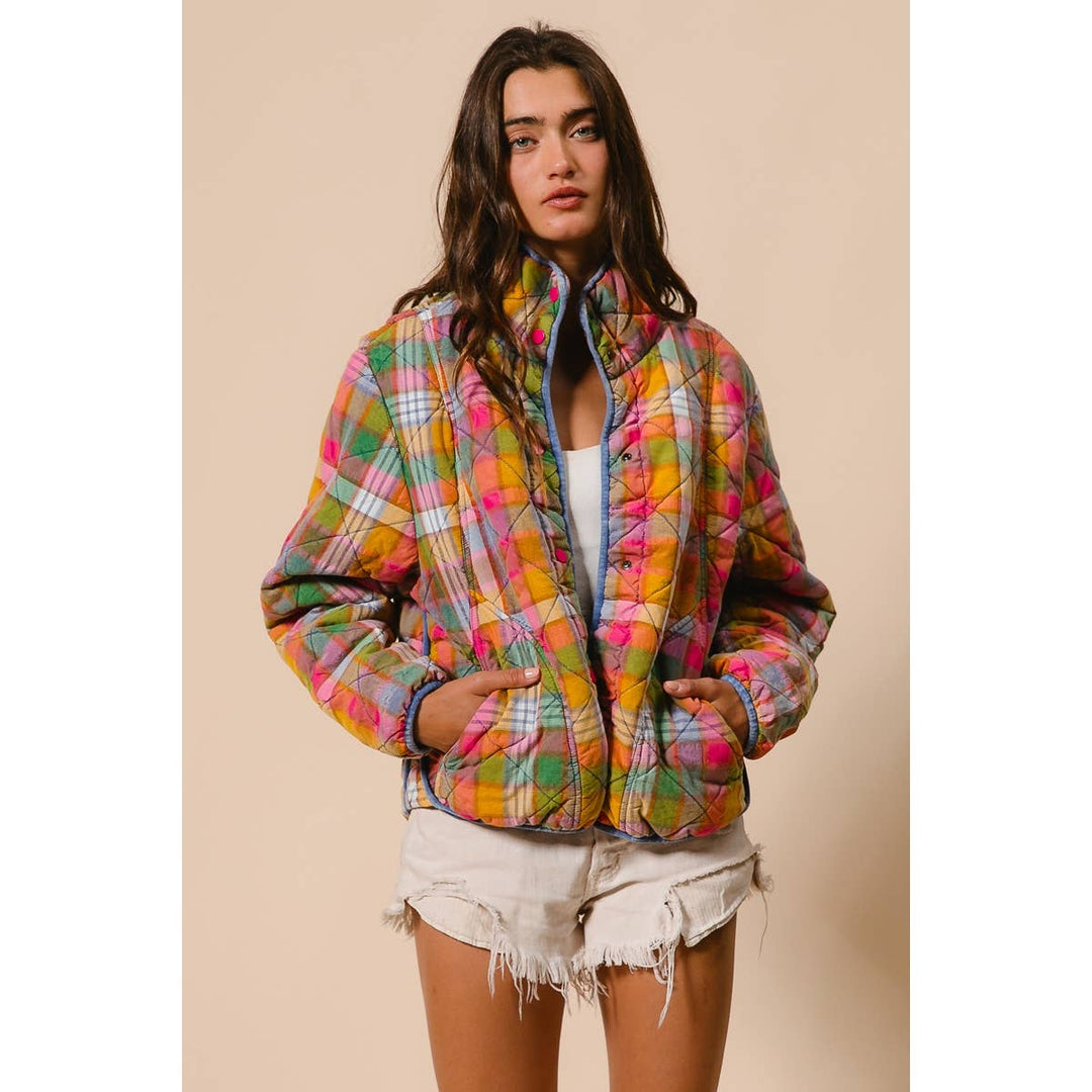 VINTAGE PLAID QUILTED JACKET