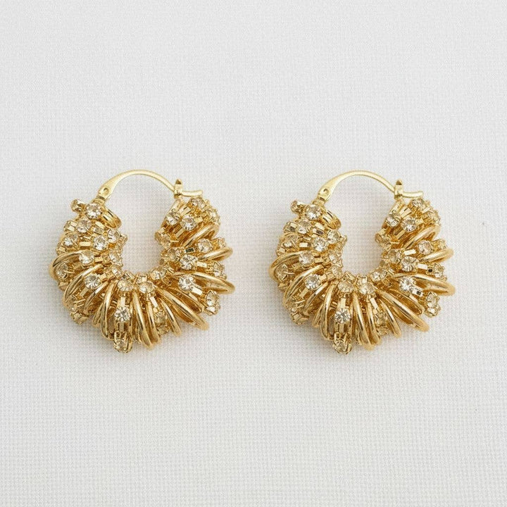 Geometric Drop Earrings w\ Dazzling Accents