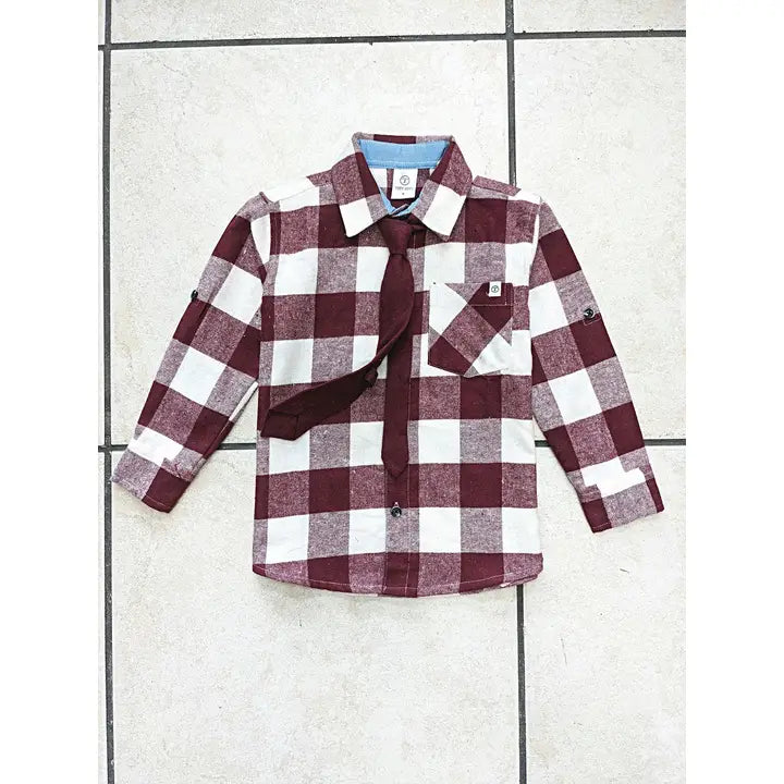 Flannel Shirt w\ Removable Tie