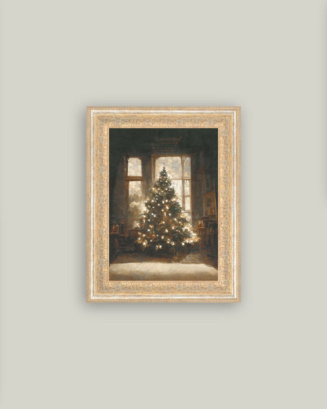 Glowing Christmas Tree Framed Antique