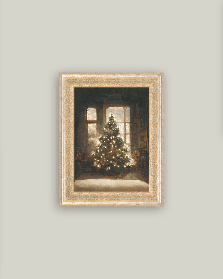Glowing Christmas Tree Framed Antique