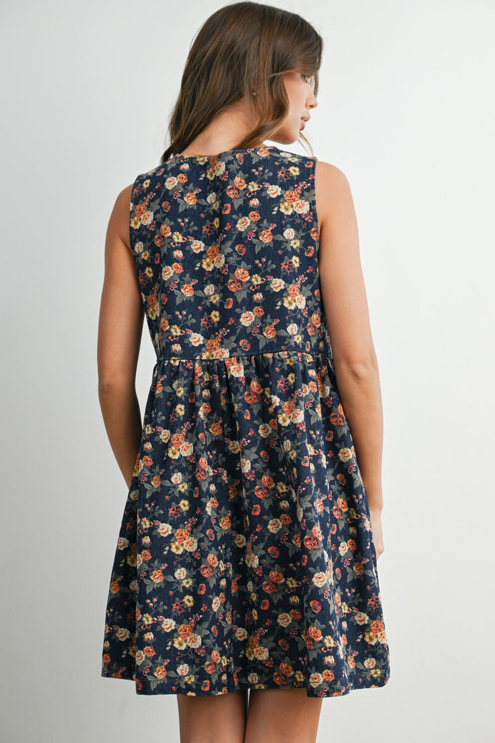 Floral Tie Front Babydoll Dress