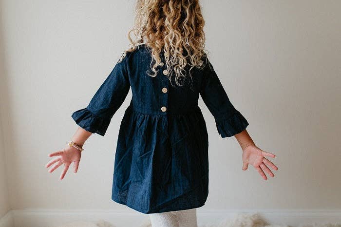 Kids Ruffle Long Sleeve Shirt With Buttons