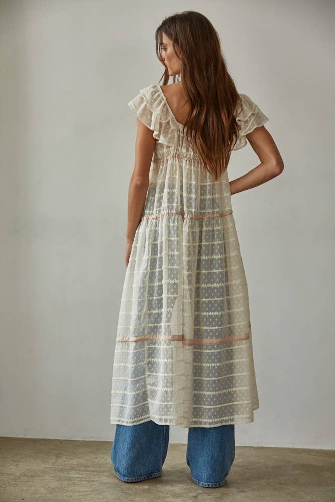 Open Front Flare Maxi Dress