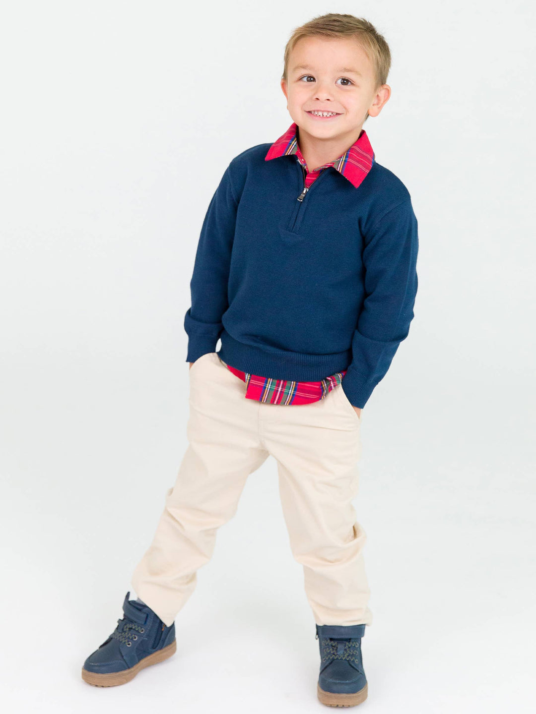 Boys Quarter-Zip Sweater: