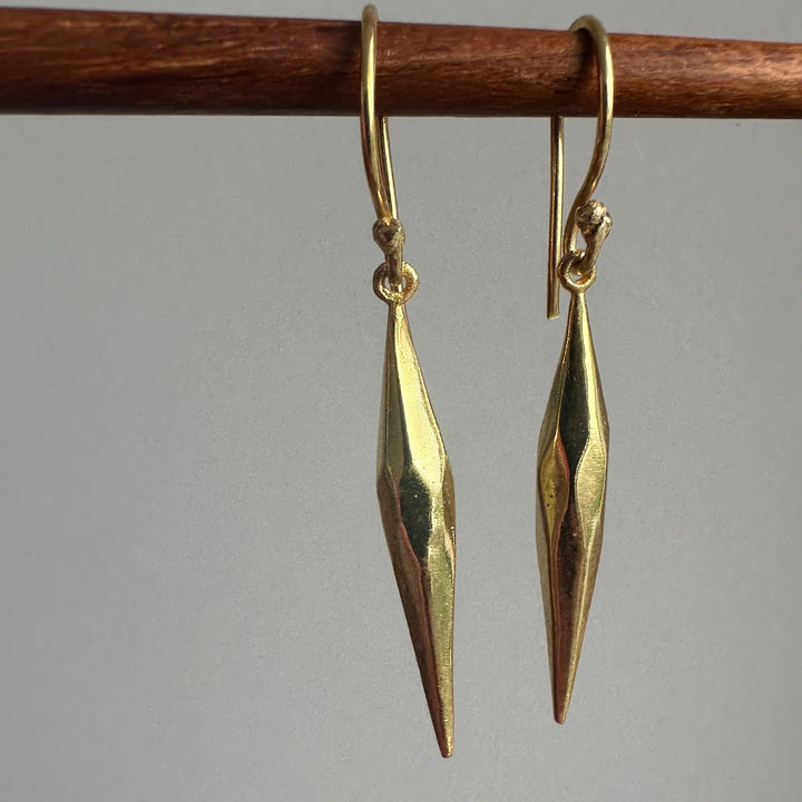18k Gold Plated Spike dangle Earrings