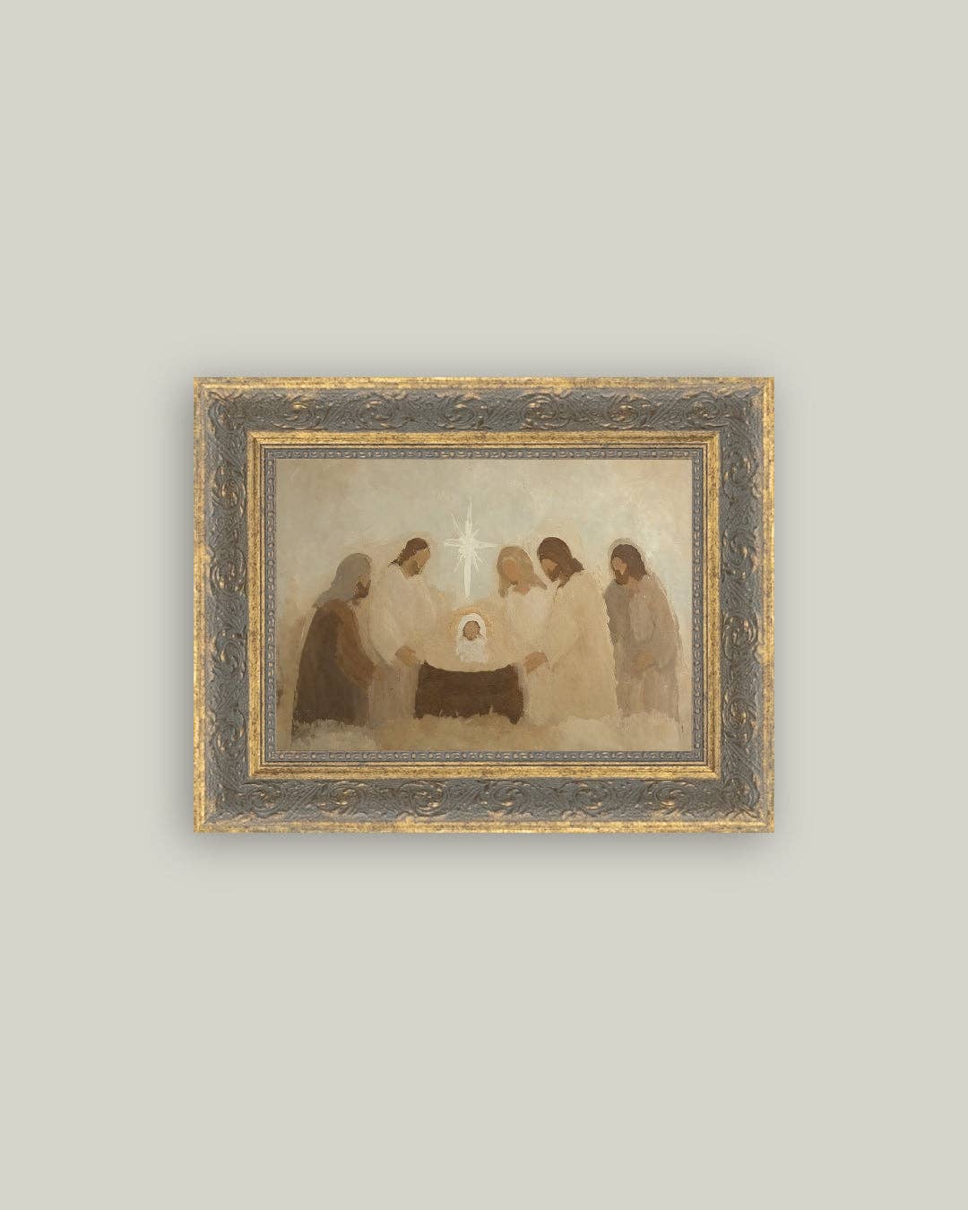 Neutral Nativity Framed Antique