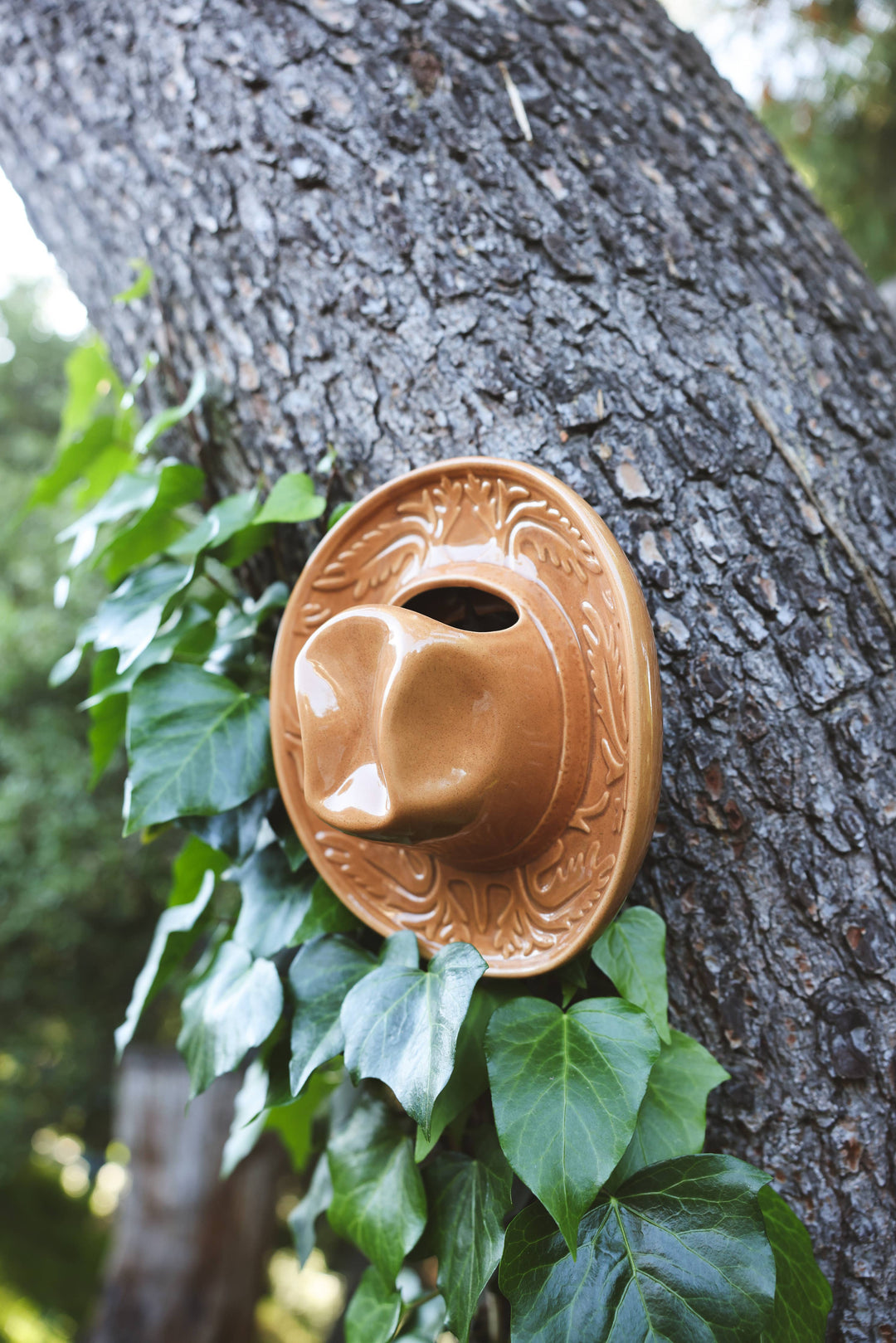 Ceramic Cowboy Hat Hanging Vase