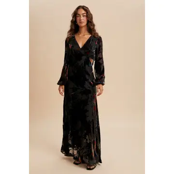 Burnout Velvet Maxi Dress
