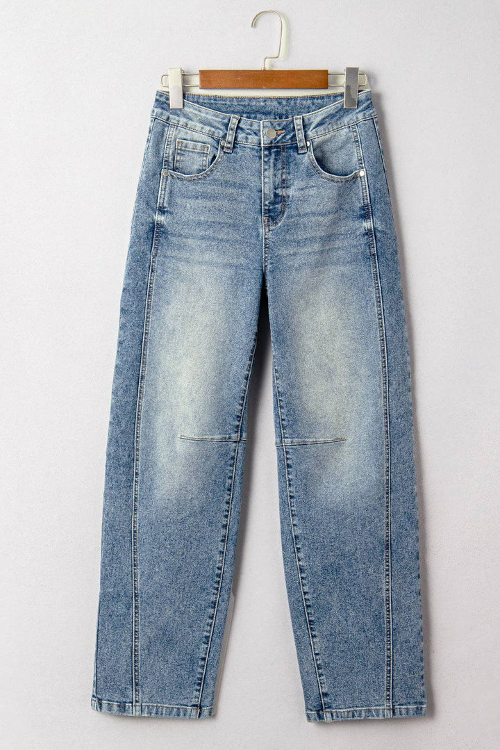Dusk Blue Vintage Washed Barrel Jeans