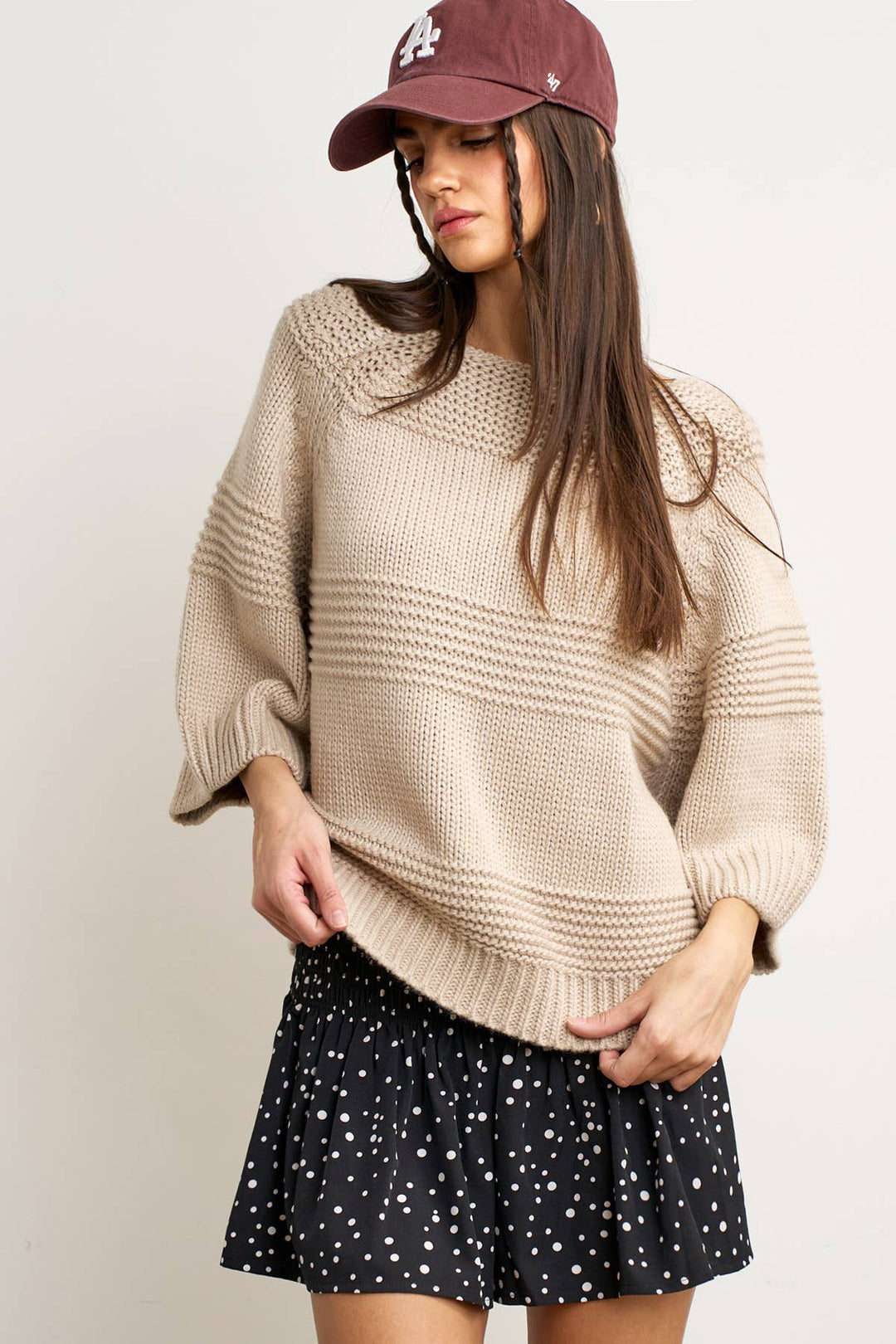Chunky Knit Oversized Sweater Top