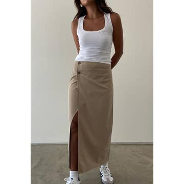 Wrap Style Midi Skirt