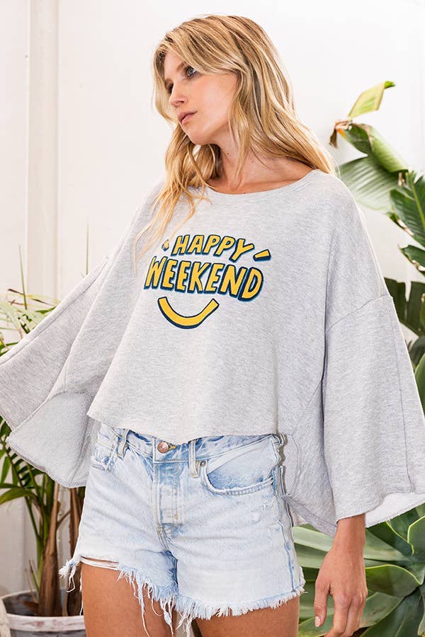 Hi-low Hem Graphic Cropped Top