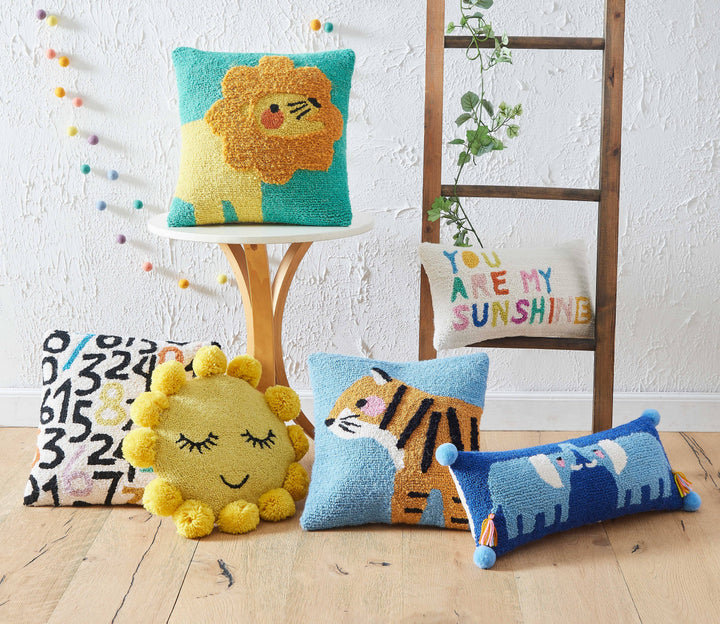 Sunshine Hook Pillow/Pom Poms