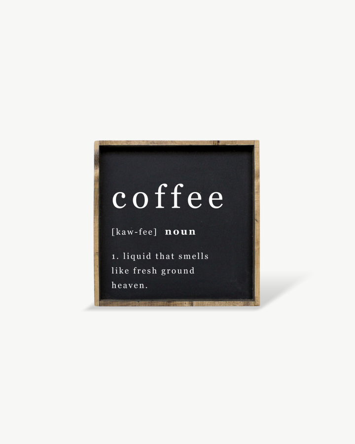 Coffee Noun Sign White