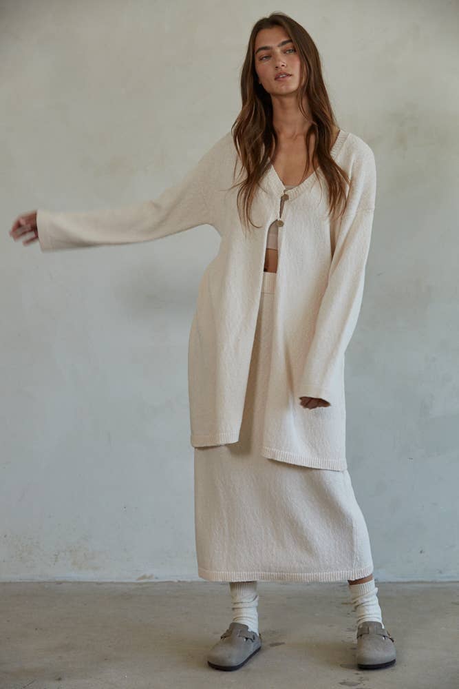 Knit Sweater Midi Cardigan