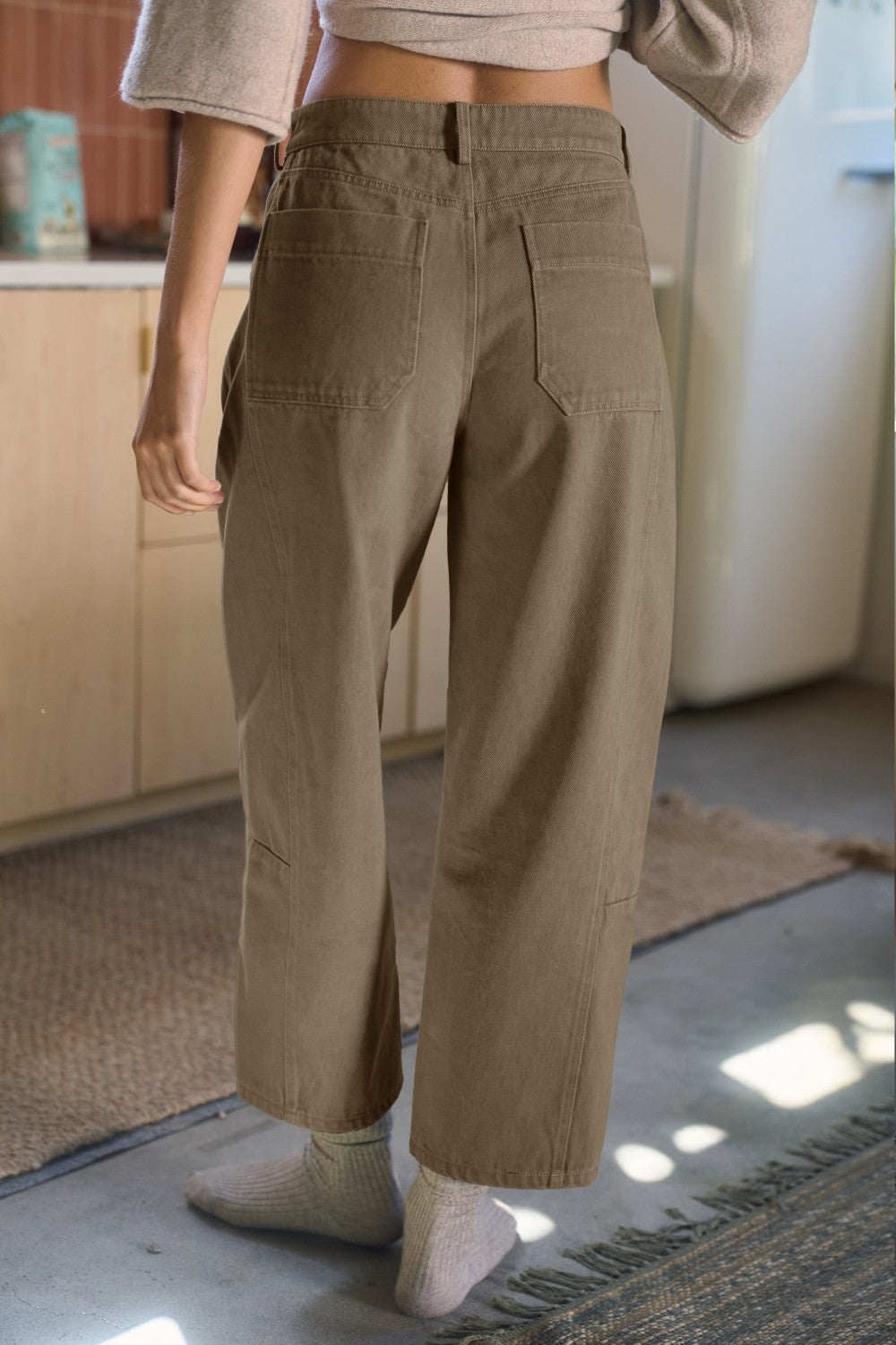 Dyed Barrel Leg Denim Pants