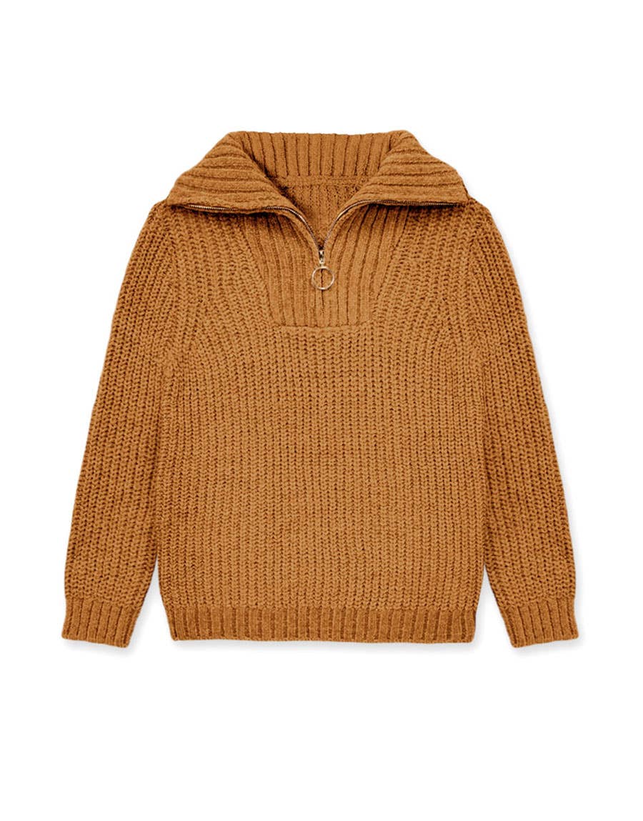 Pullover Lurex Sweater w/Zip