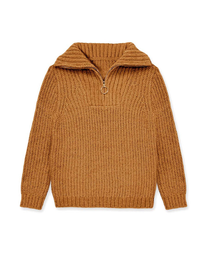 Pullover Lurex Sweater w/Zip