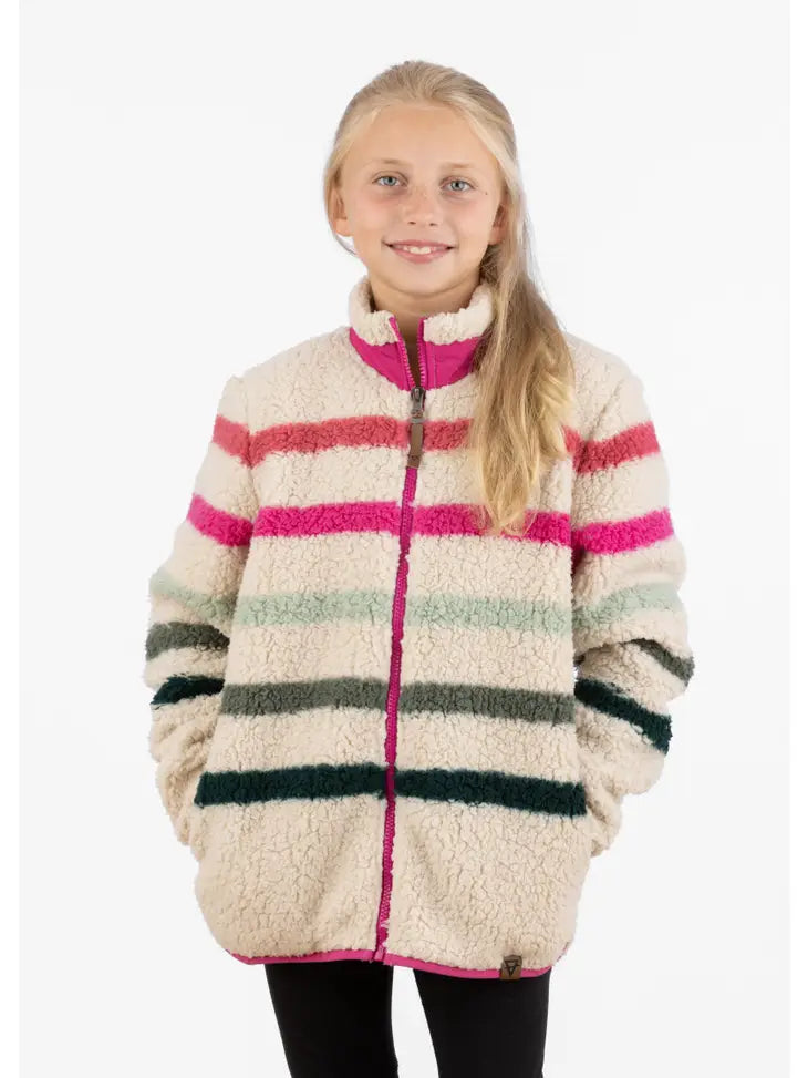 Sherpa Striped Zip Up Sweater