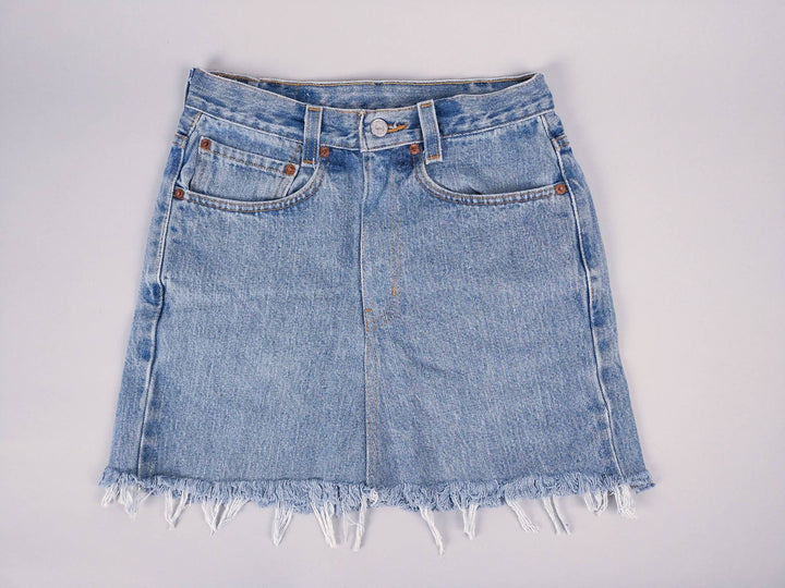 Mid-Rise Levi Denim Mini-Skirt