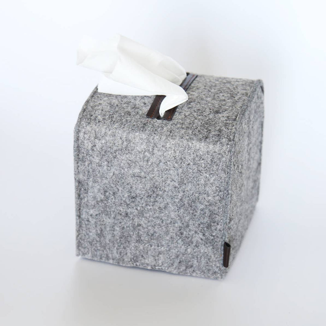 Felt Tissue Box Cover - Square: Grey / Square