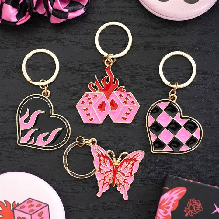 Burning Heart Y2K Keyring