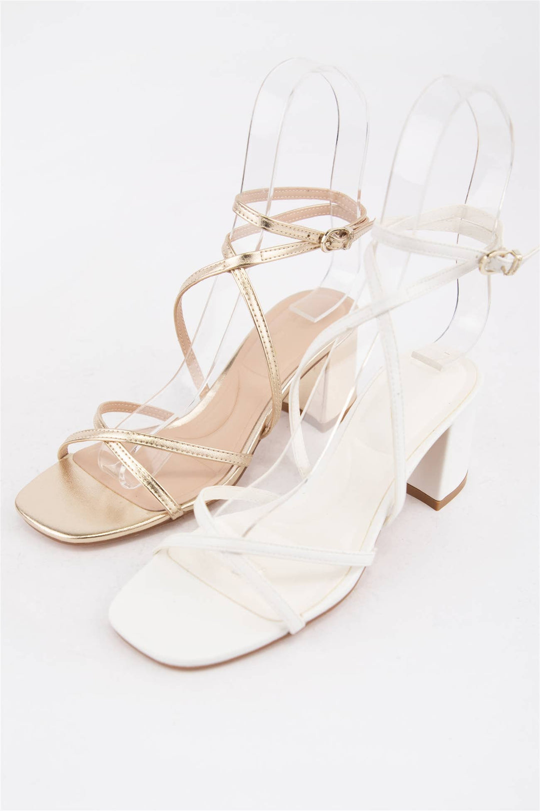 Minimal Strap Block Heel Sandals