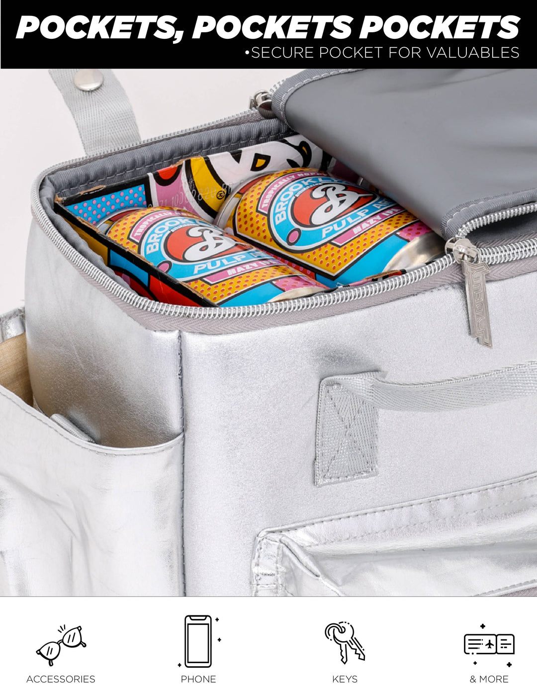 Chillout StanCan 12Pak Fashion Cooler Bag- SIlver