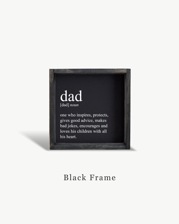 Dad Definition Wood Sign Black