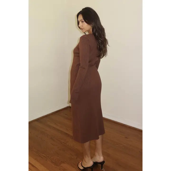 Ribbed Knit Maxi Cardigan/Shorts SET
