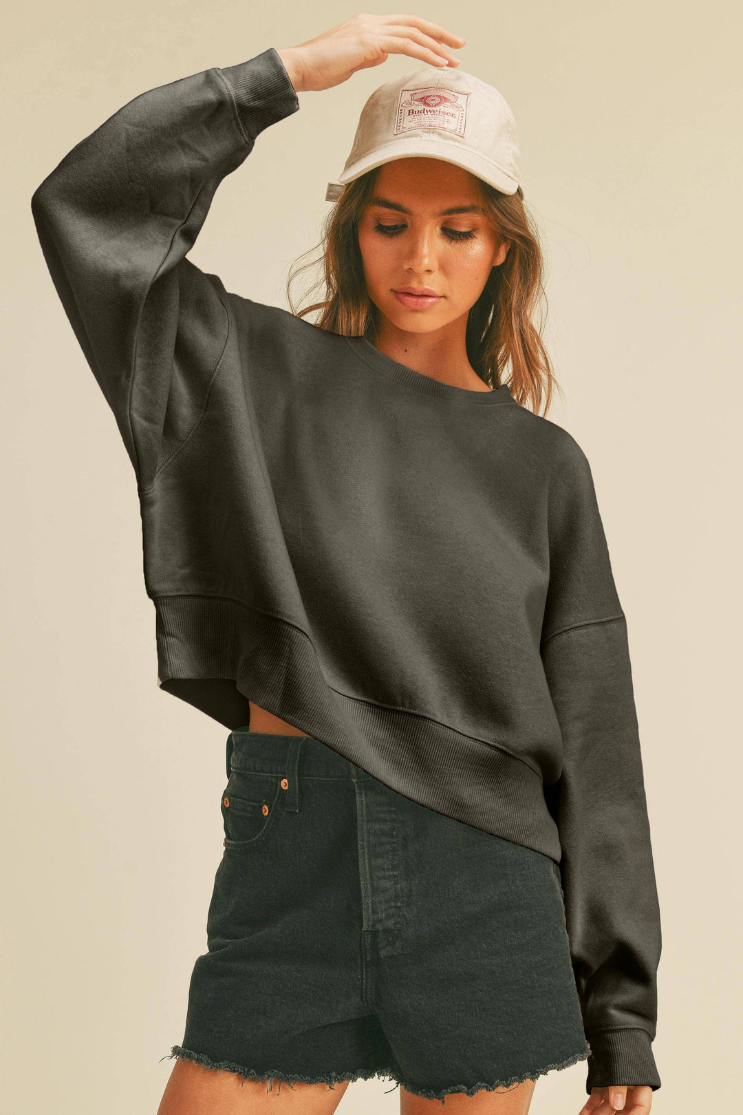 Cropped Long Sleeve Sweatshirt