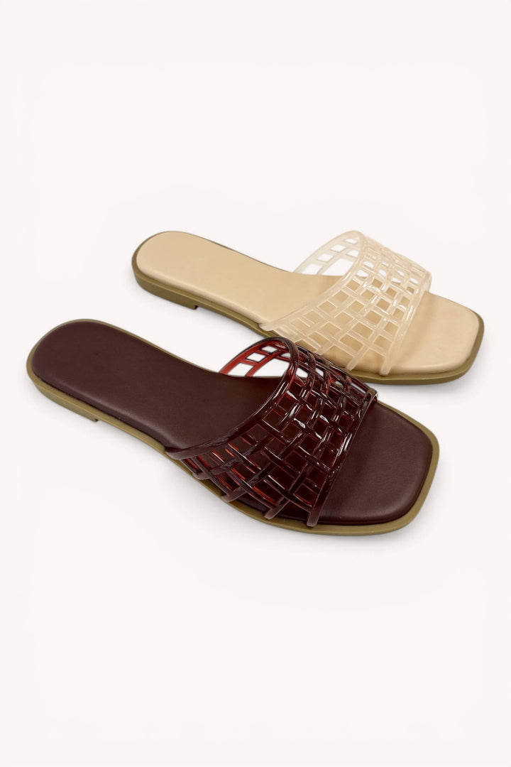 Jelly woven slide Sandals