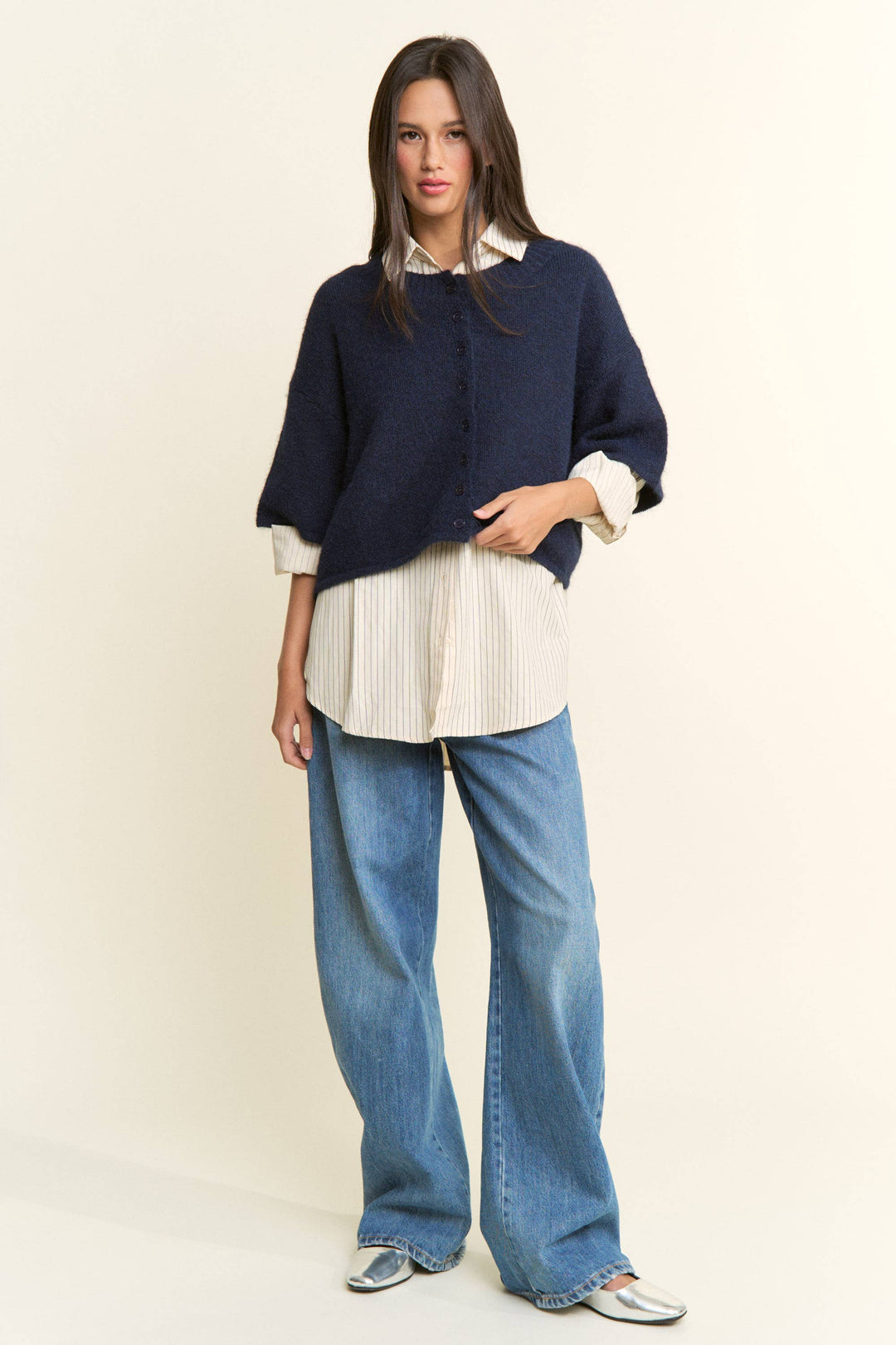 Cropped Boxy Cardigan