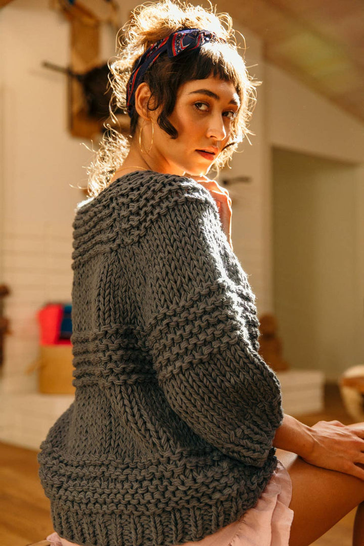 Chunky Knit Oversized Sweater Top