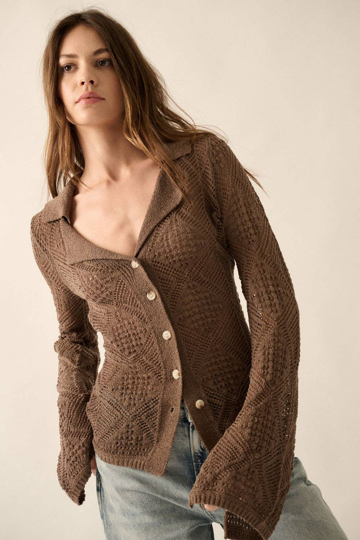 Bell-Sleeve Cardigan