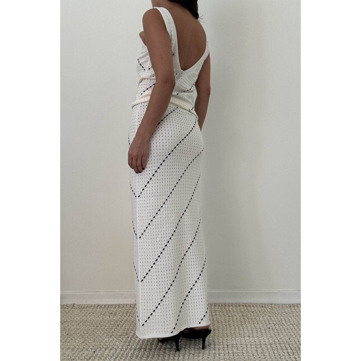 Crochet Knitted Top & Midi Skirt Set