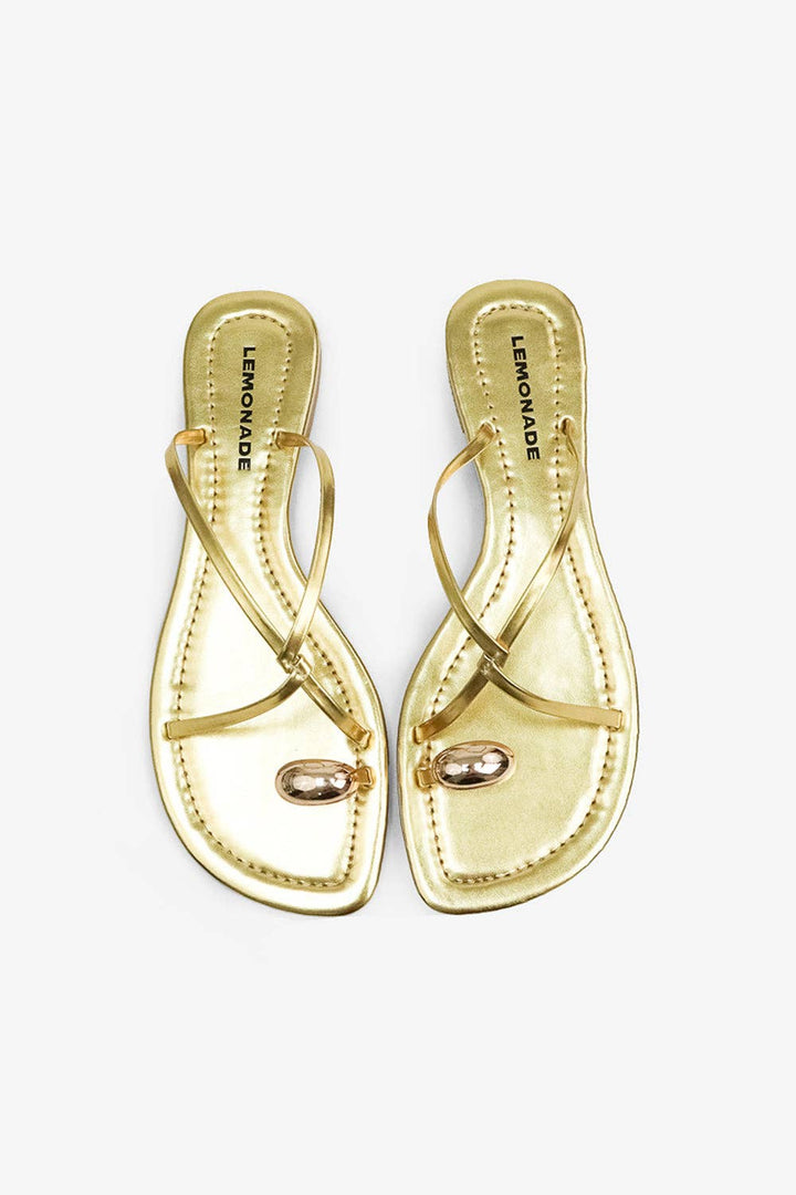 Criscross Gold Toe ring Sandals