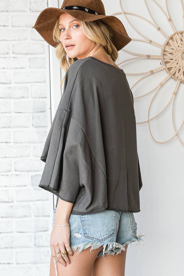 Hi-low Hem Graphic Cropped Top