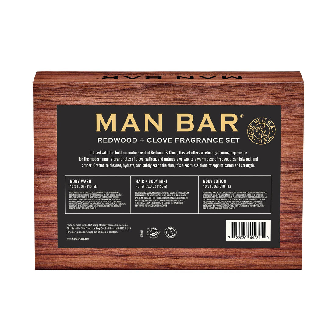 Man Bar Redwood &amp; Clove Gift Set