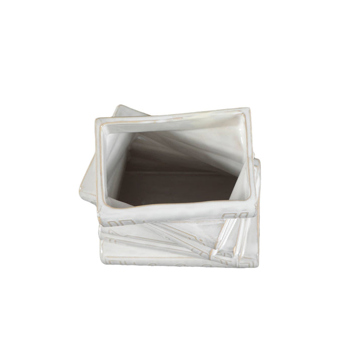 Stacked Books Ceramic Vase