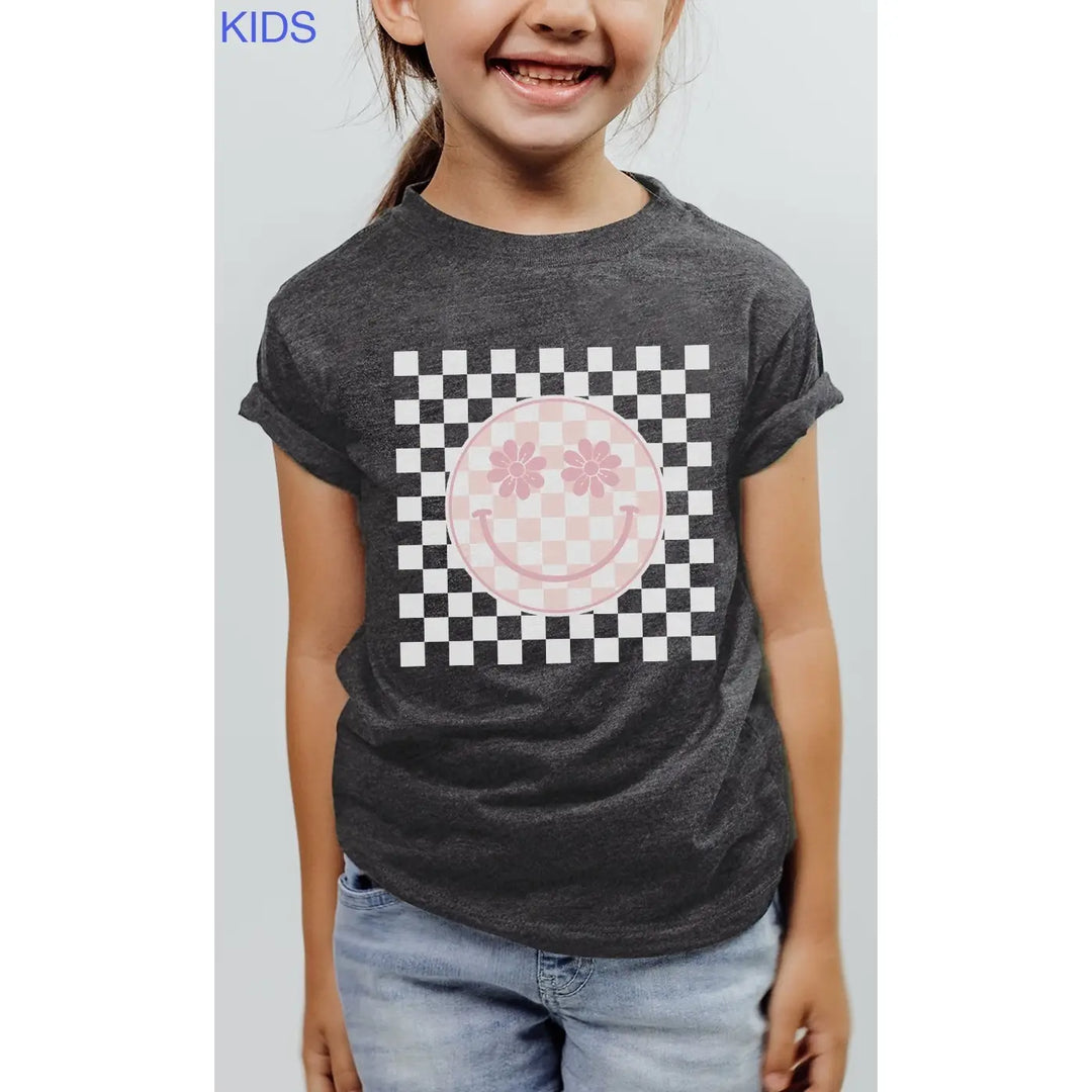 Daisy Checkered Smiley T Shirt