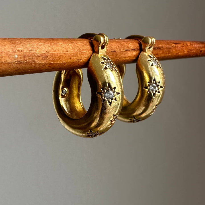 Gold Plate Star Hoops