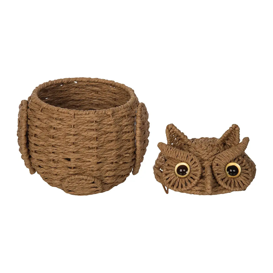 Fall/Harvest Owl Shaped Handwoven Basket