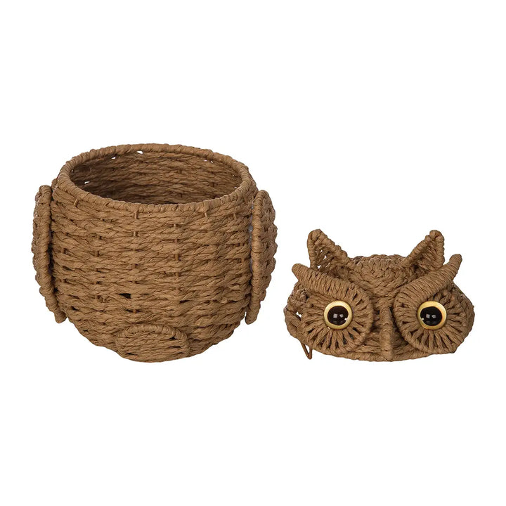 Fall/Harvest Owl Shaped Handwoven Basket