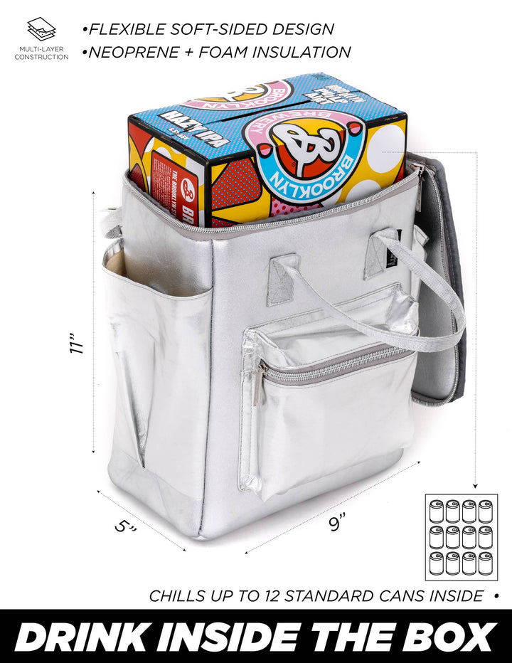 Chillout StanCan 12Pak Fashion Cooler Bag- SIlver