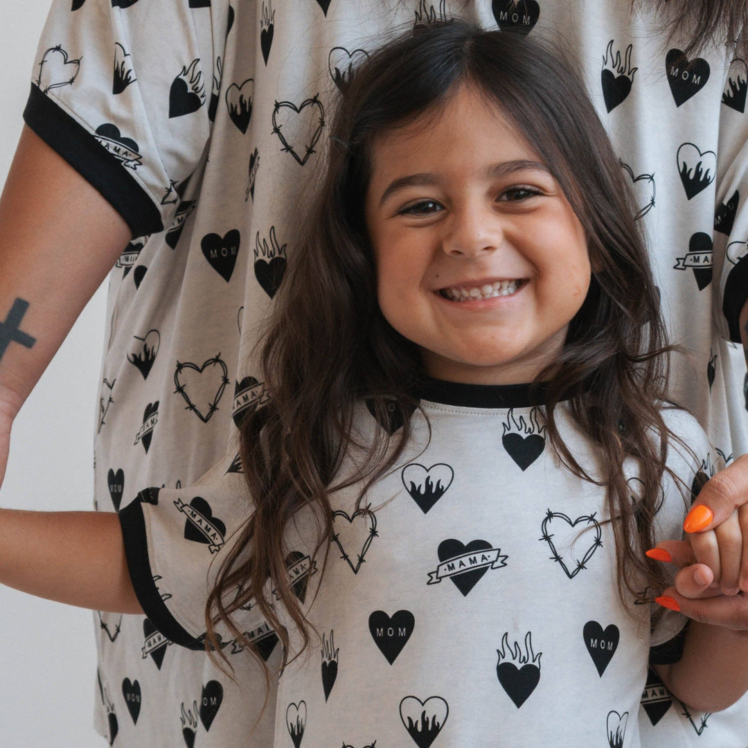 Tattoo Heart  T-Shirt Dress: