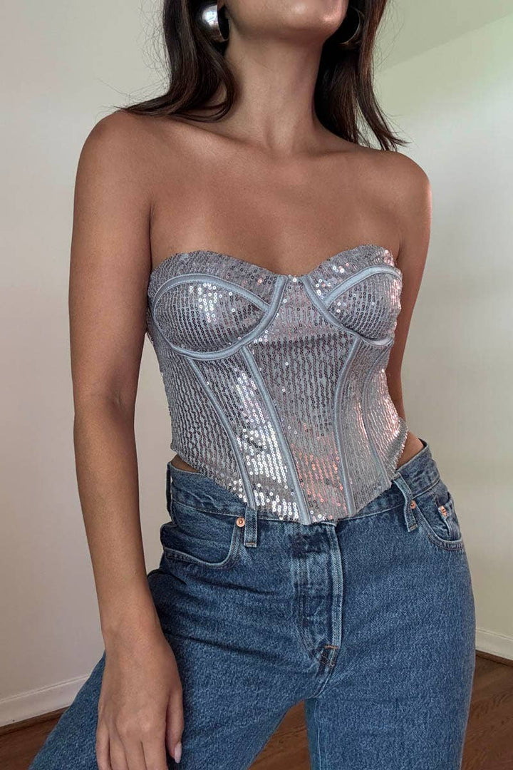 SEQUINS CORSET TOP