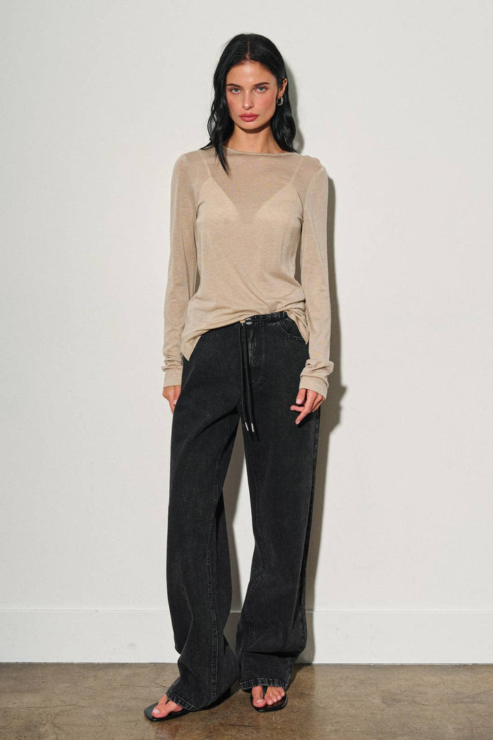 Knit Sheer Basic Top