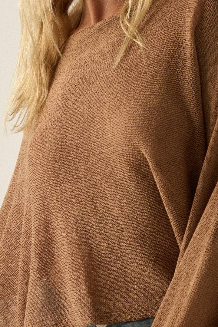 Sheer Lightweight Knit Cropped Poncho